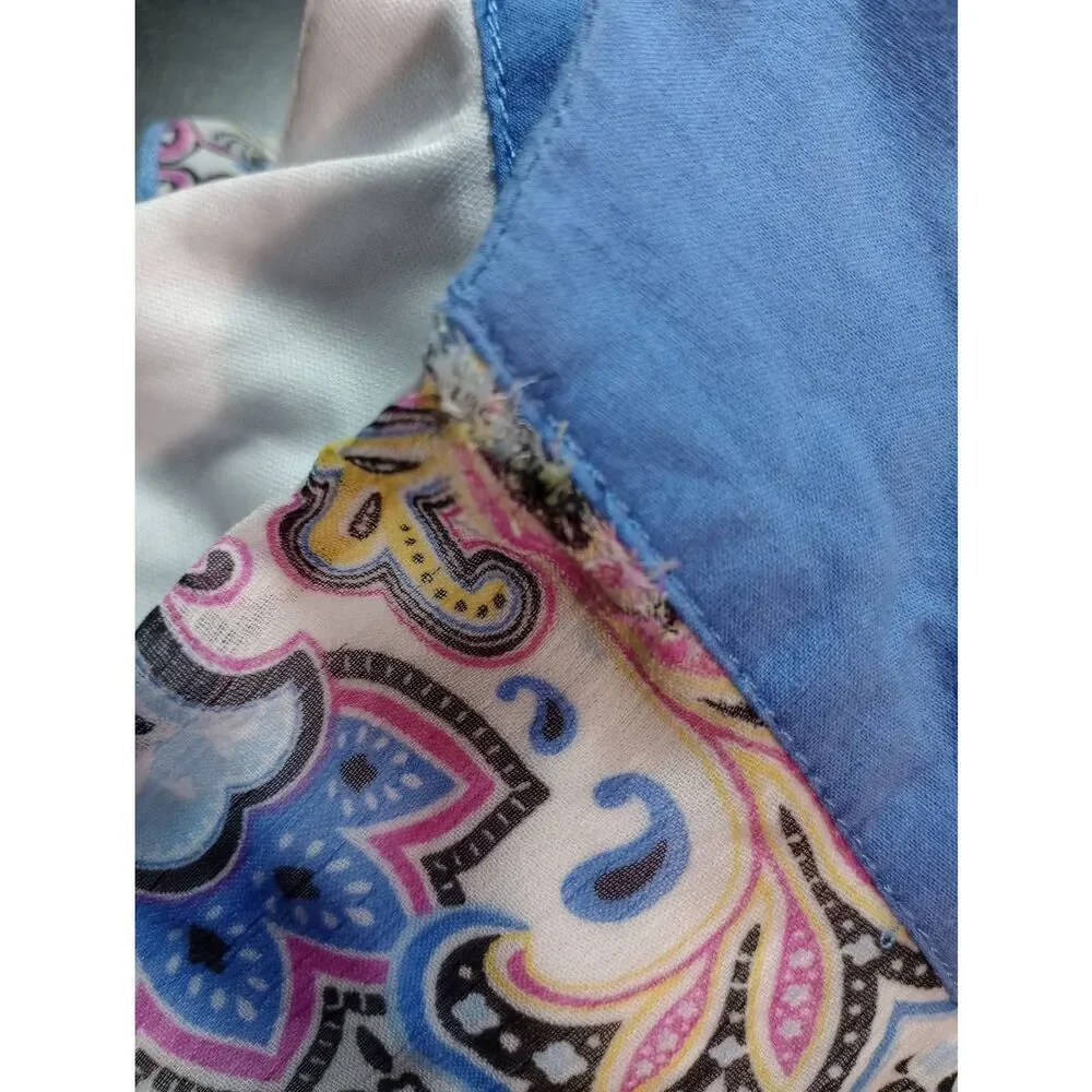 D. Signed Dress‎ Girls 14 16 Blue Paisley Sleeveless Disney Alice in Wonderland